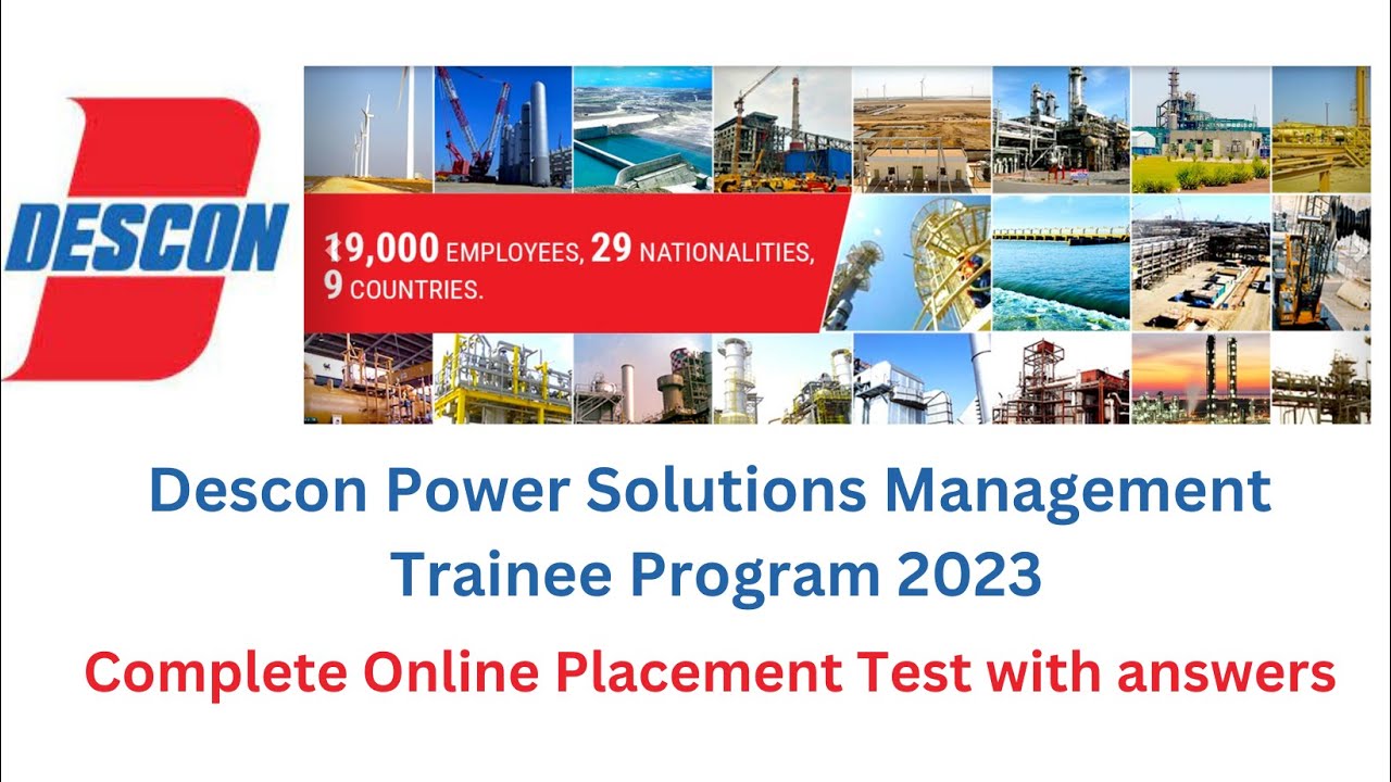 Descon Management Trainee Officer Complete Online Assessment Test 2023, Descon Future Leaders Test