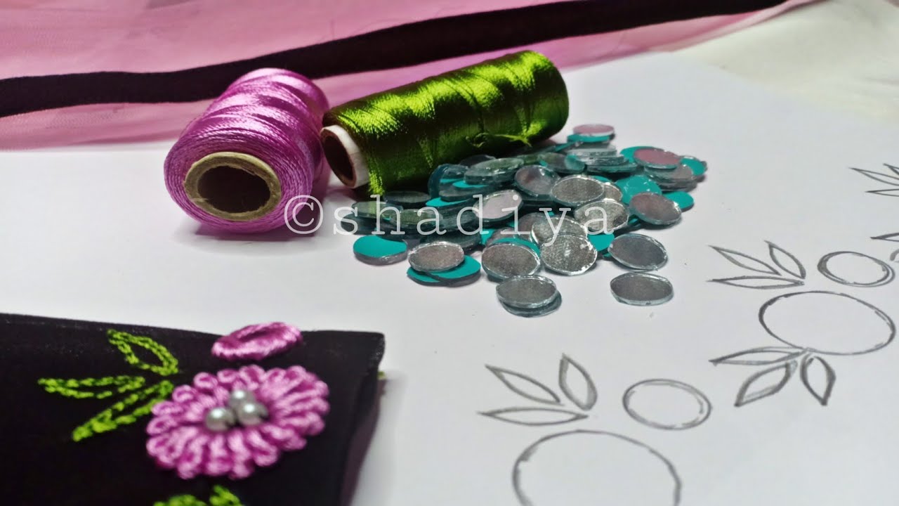 simple Sleeve embroidery stitch for kurti blouse|blouse sleeve embroidery with silk thread