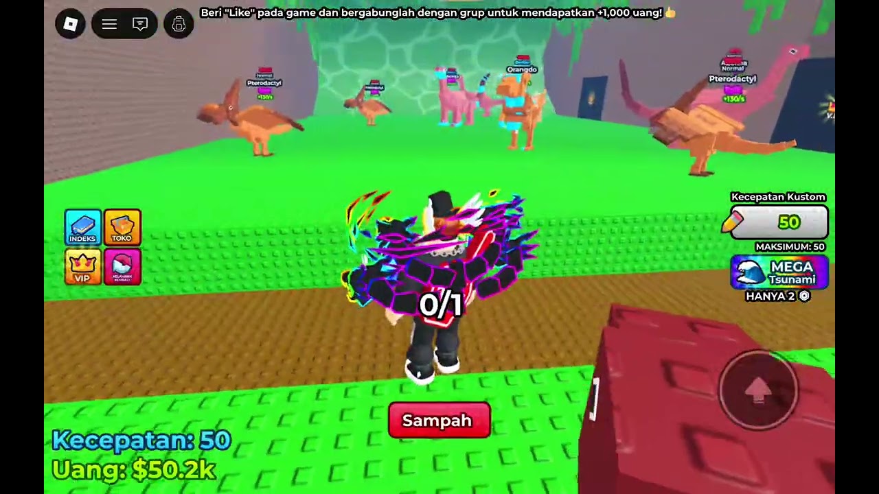 Lag lag! | Escape tsunami for dino
