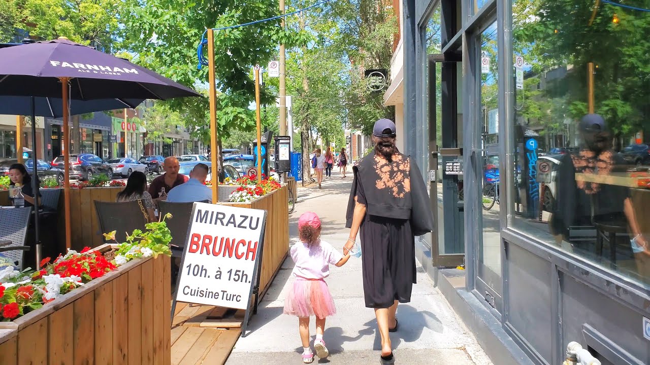 4K MONTREAL WALKS - Walking Tour in Mile-End (Saint-Laurent Boulevard and Saint-Viateur Avenue)