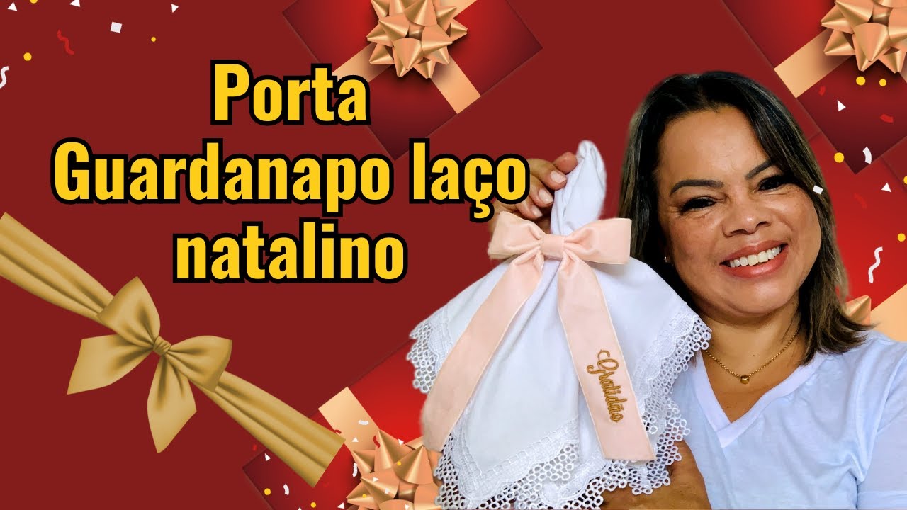 Aprenda a fazer porta guardanapo laço natalino em minutos! #costuracriativa