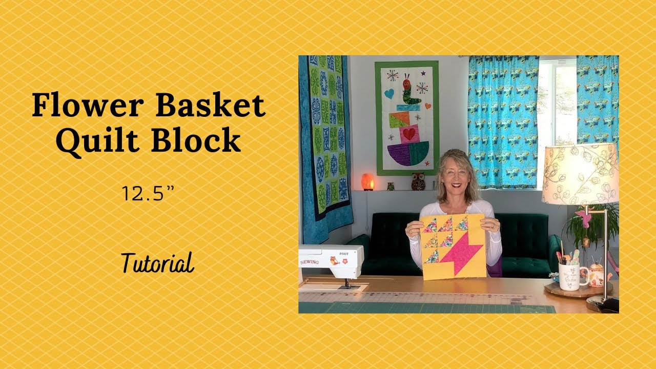 Flower Basket Quilt Block:  12.5 Inches