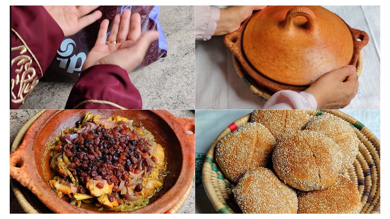خبز الدار ساهل ماهل مع طاجين قنية بالزبيب  اللهم ادمها نعمه وحفظها من الزوال 🤲🤗💌