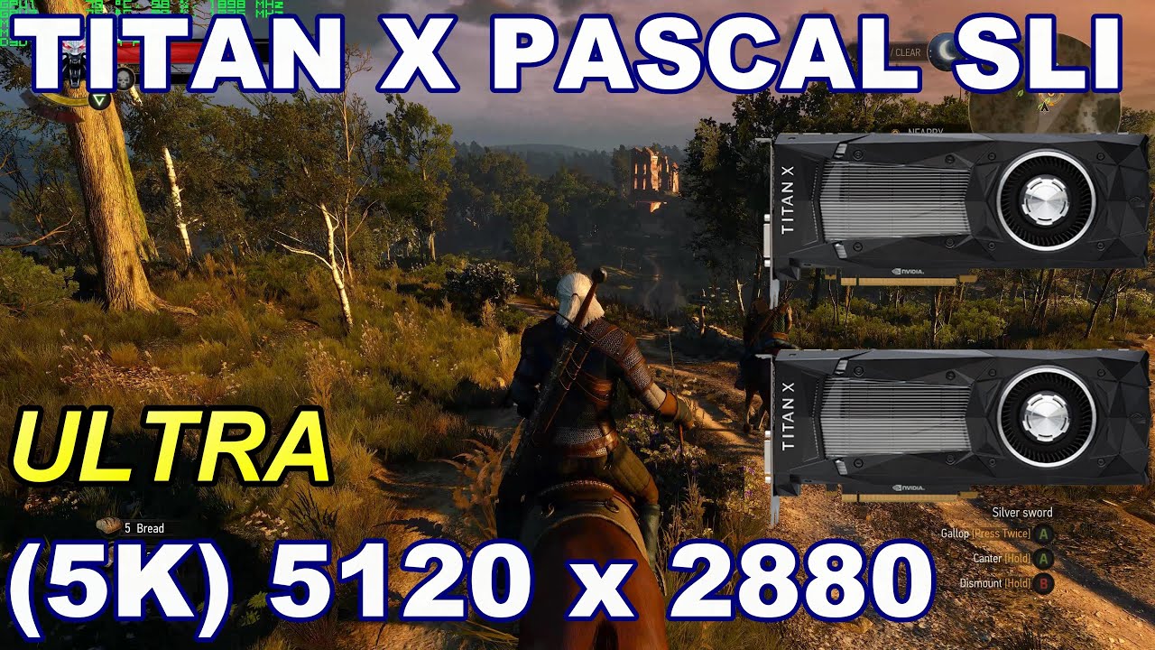 Titan X Pascal SLI - The Witcher 3 5K Native Benchmark
