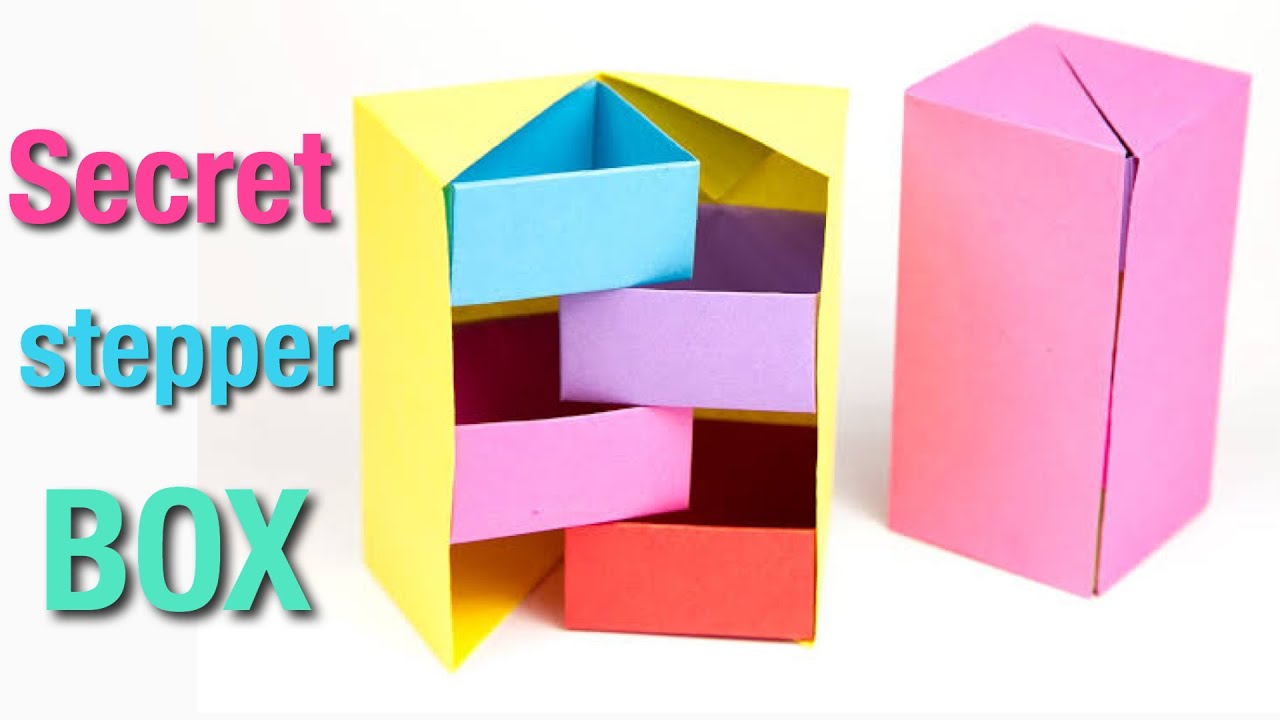 HOW TO MAKE SECRET STEPPER BOX | ORIGAMI