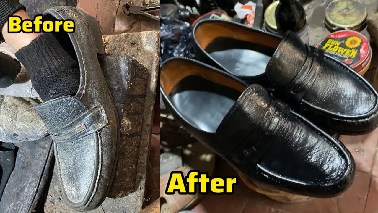 From Worn-Out to Like-New: Amazing Shoe Polish Makeover! Asmr Shoe Shine & Polish 