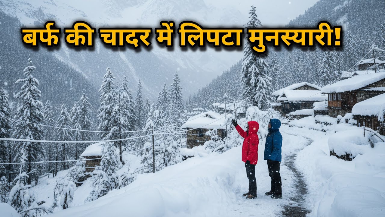 मुनस्यारी बना 'सफेद जन्नत'! 🏔️ ऐसी बर्फबारी आपने सिर्फ फिल्मों में देखी होगी | Munsyari | Snowfall