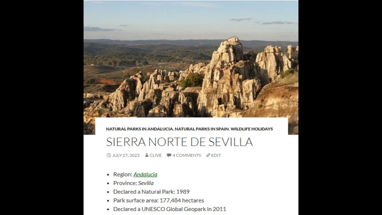 The Sierra Norte de Sevilla – Natural Park & UNESCO Geopark