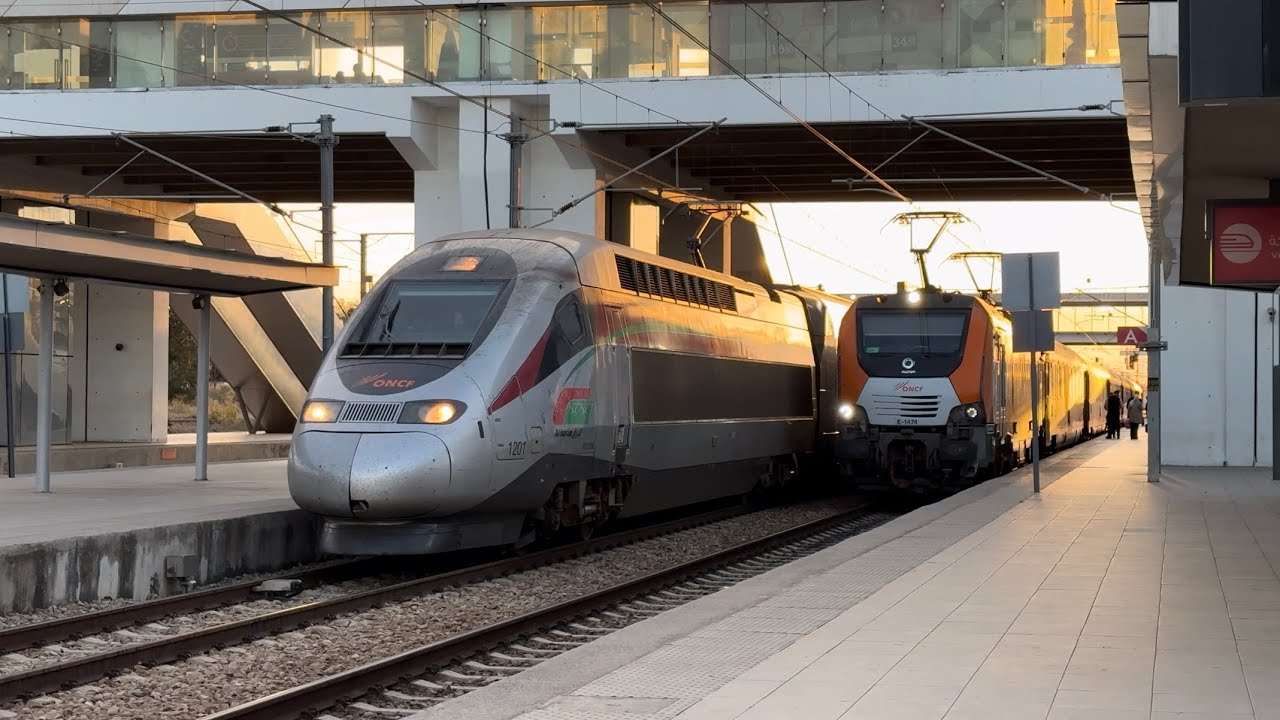 ⁴ᵏ ONCF { Gare de Kenitra } départ de Al boraq N°1045 vers Tanger ville.
