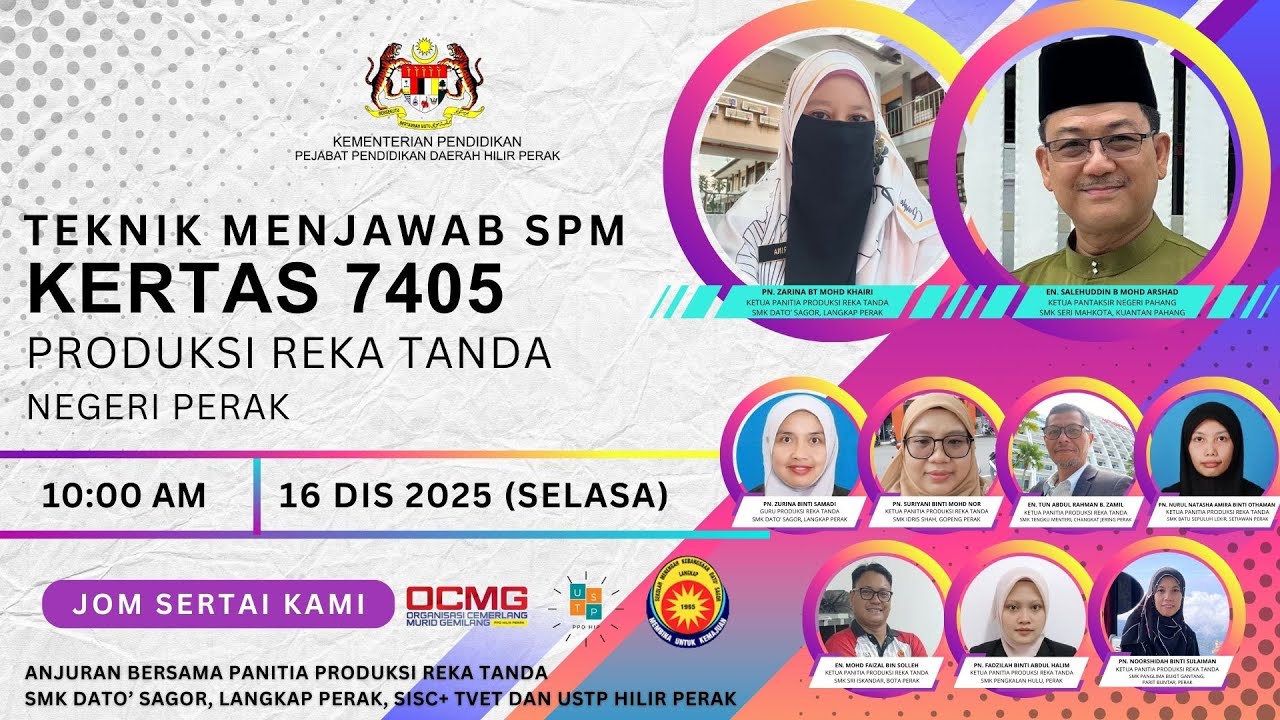 Webinar Teknik Menjawab SPM Kertas 7405 Produksi Reka Tanda Negeri Perak 2025