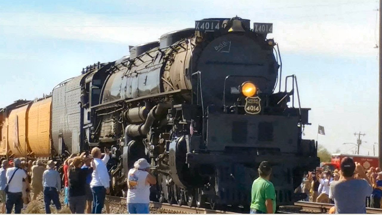 Some Freight trains meet UP 4014 