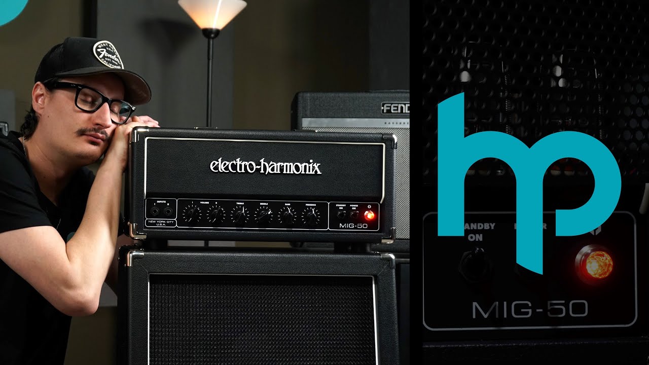 Electro-Harmonix MIG-50 cs&ouml;ves git&aacute;rerős&iacute;tő fej &eacute;s 2x12 hangl&aacute;da