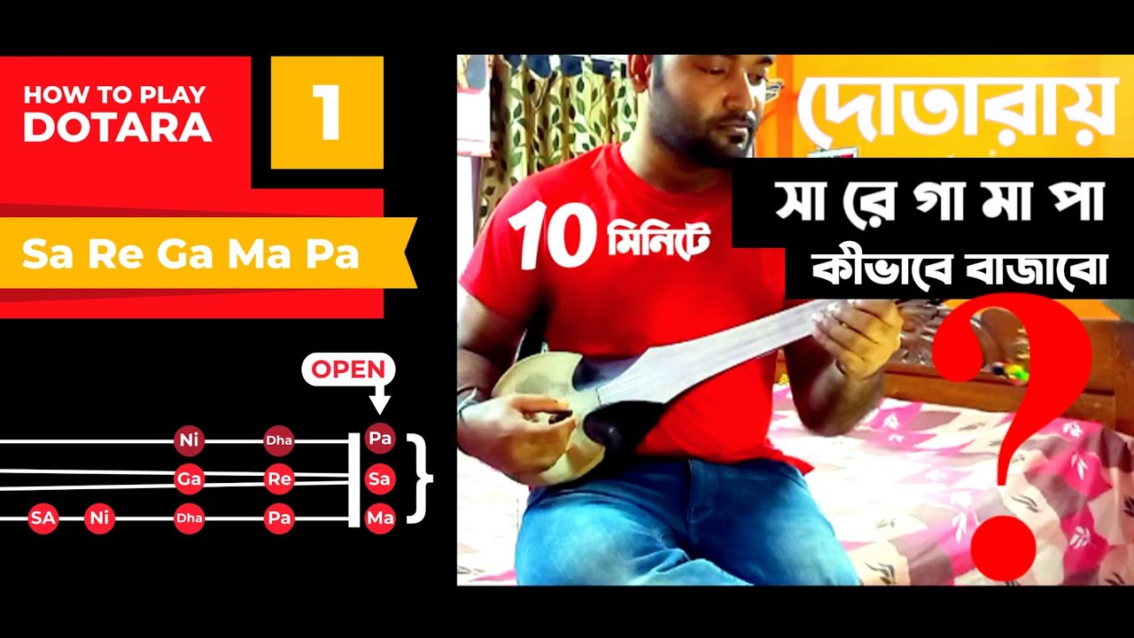 Dotara Tutorial 1 | How to play Sa Re Ga Ma Pa in 10 minutes | Dotara Lessons Beginners