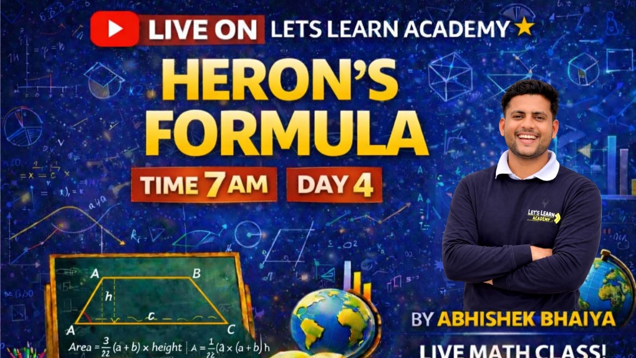 Heron’s Formula – Easy Tricks (Day 3) | Maths Class 5th–8th | Abhishek Bhaiya 📚✏️