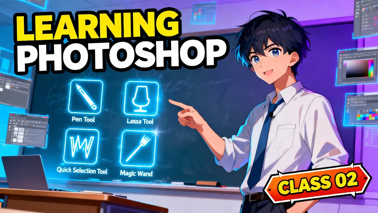 Learning Photoshop – Class 02 | Pen Tool & Selection Tools Explained