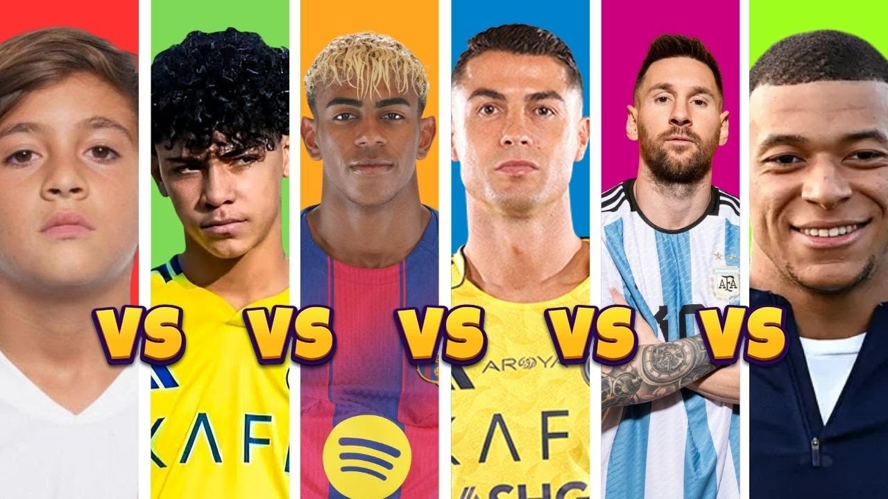 Comparison: Ronaldo vs Messi vs Mbappé vs Yamal vs Ronaldo JR vs Thiago Messi | Ultimate Comparison