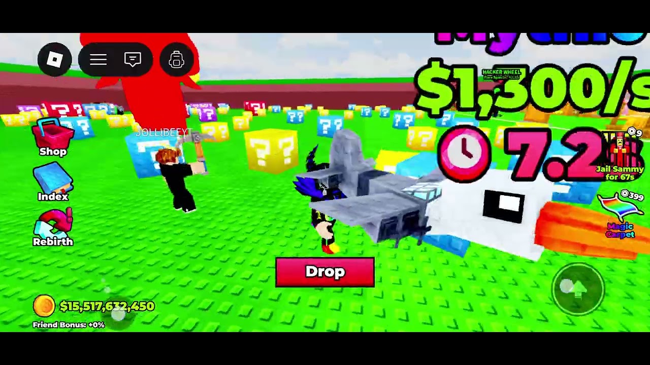 Playing break a lucky block in a public server💀(this went a bit wrong)