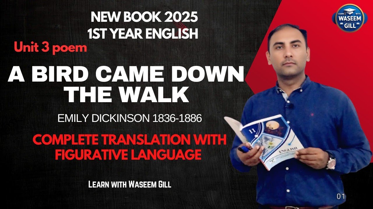 A Bird Came Down the Walk | 1st Year English | Poem 3 #educ#english #college #english grammar#pgc