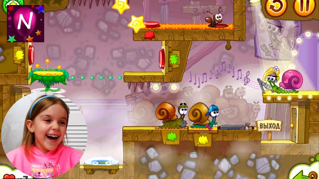 УЛИТКА БОБ. Серия 3. Игра Snail Bob на канале Nika Best Show