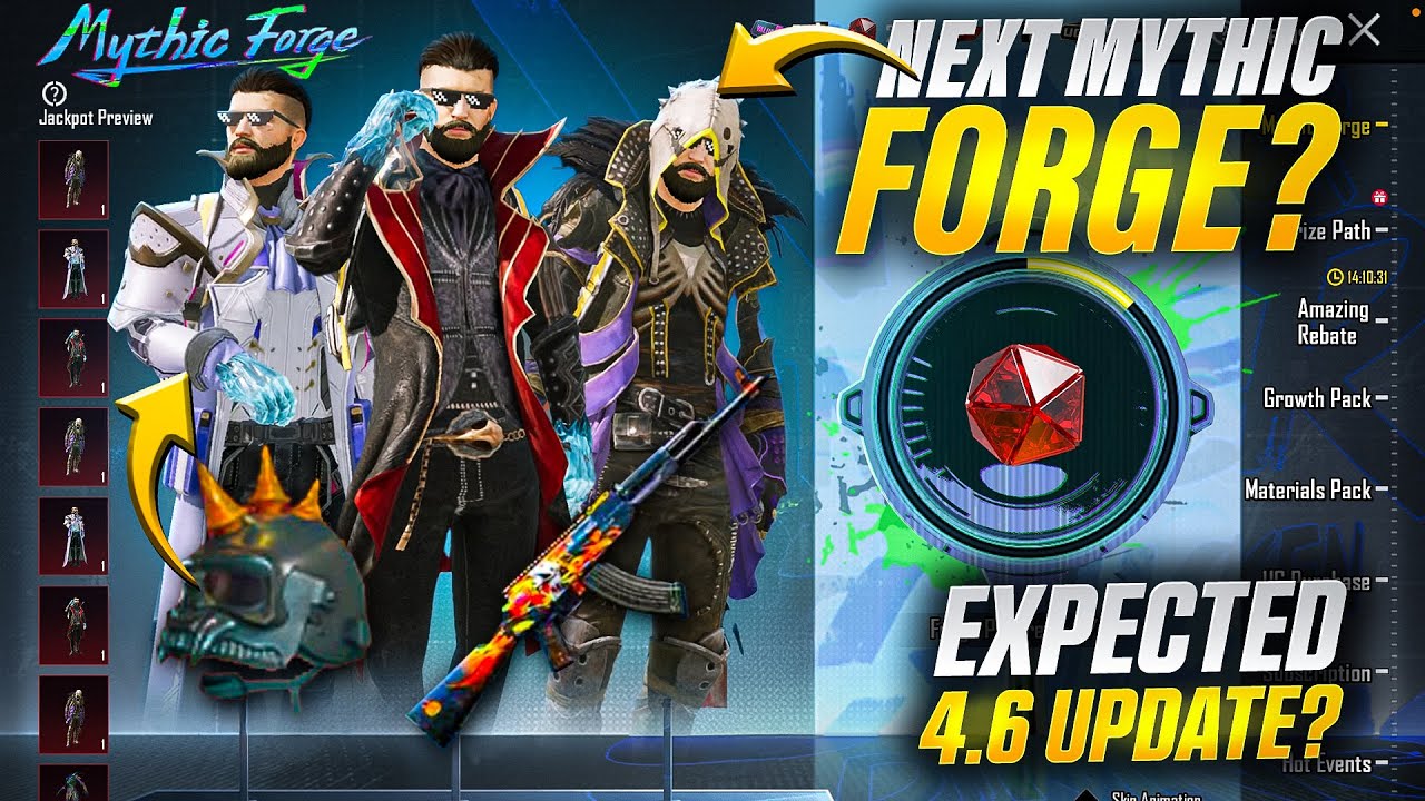 Next Mythic Forge Outfits & Upgradable Skins Expected | 4.6 Update Release Date | PUBGM 