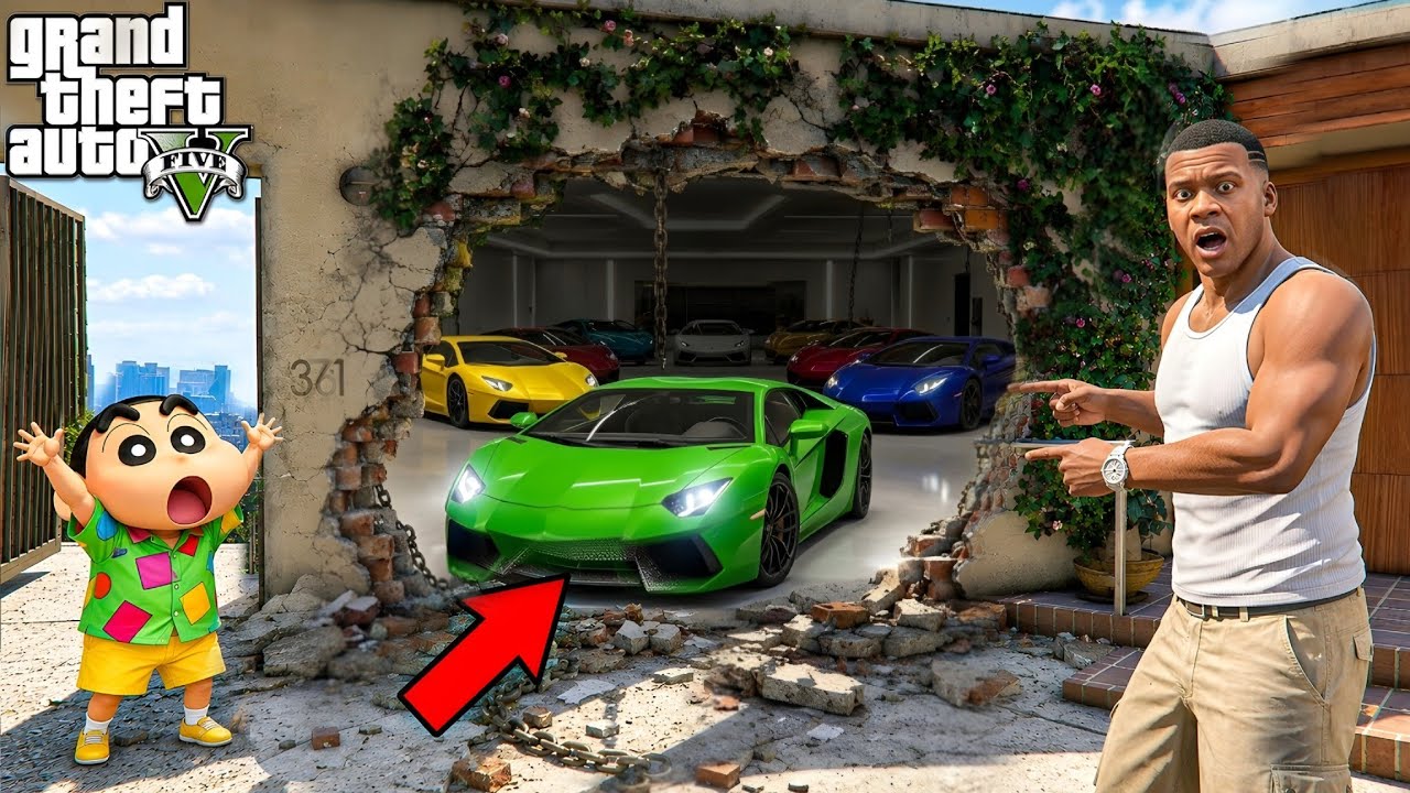 Franklin and Shinchan Found A Secret Garage Door In His House In GTA 5 ! | SHINCHAN GTA 5 VIDEO