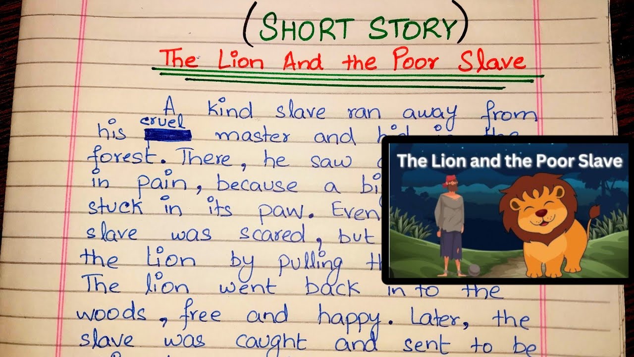Short Story With Moral: The Lion and the Poor Slave Story in English for kids | Kids Stories morals 