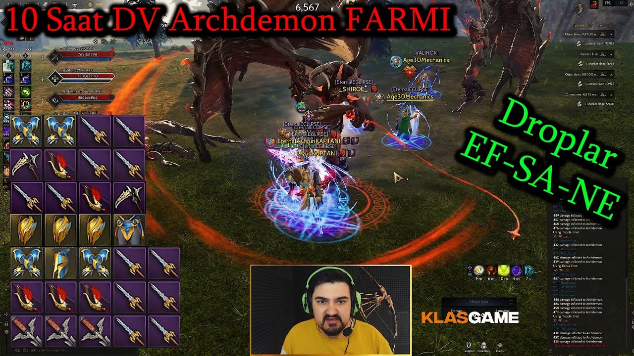 Rise Online 10 Saat DV Archdemon Radiant FARMI & Oyun KAPTANI 