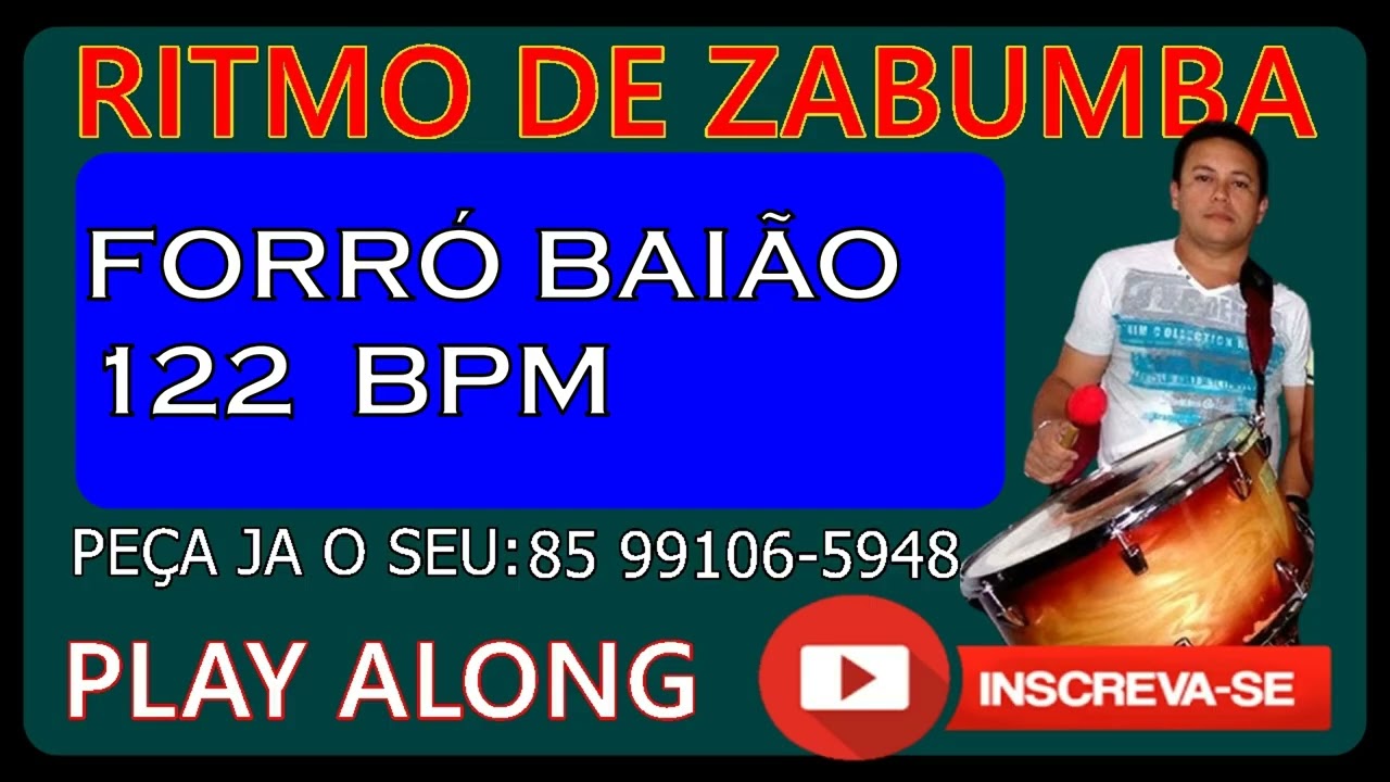 LOOP DE FORR&Oacute; BAI&Atilde;O EM 122 BPM / R&Iacute;TMO ACOMPANHAMENTO BASE  DE ZABUMBA PARA ESTUDO OU ENSAIO