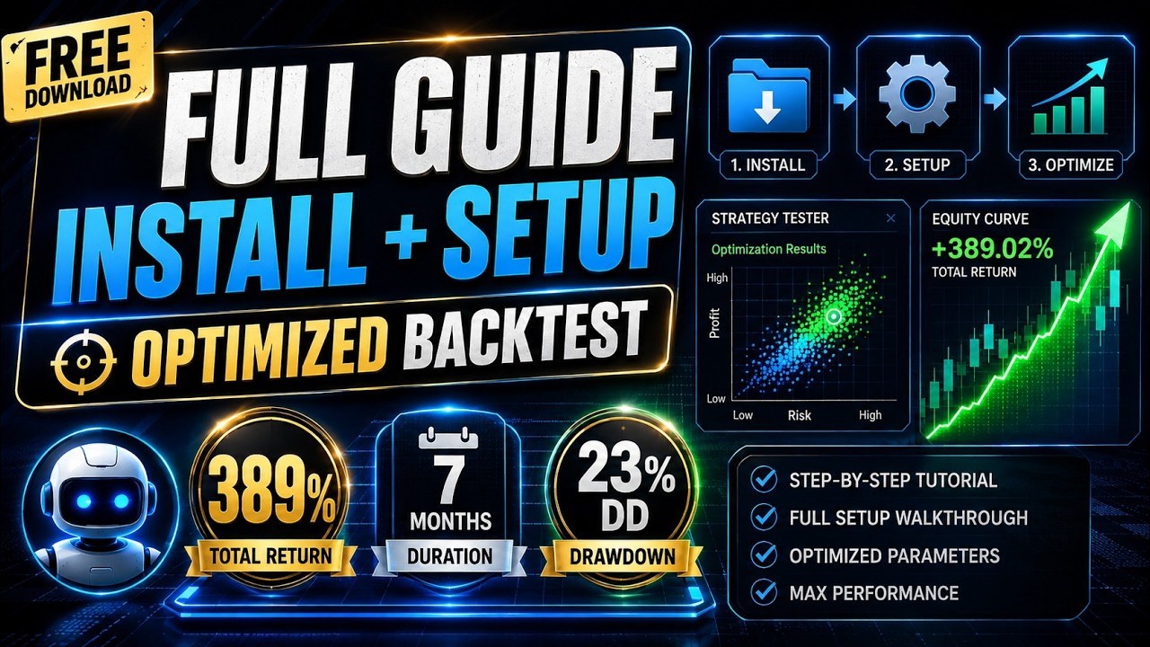 Free MT5 Grid Trading EA Full Guide | Install, Setup & 389% Optimized Backtest