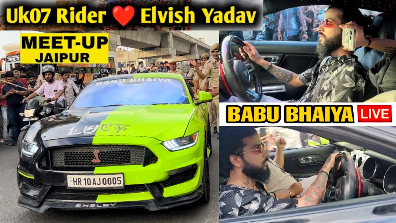 ❤️@TheUK07Rider Jaipur Meet-up With @ElvishYadavVlogs  😱 ll Police 🚔 ll Full Power..🔋