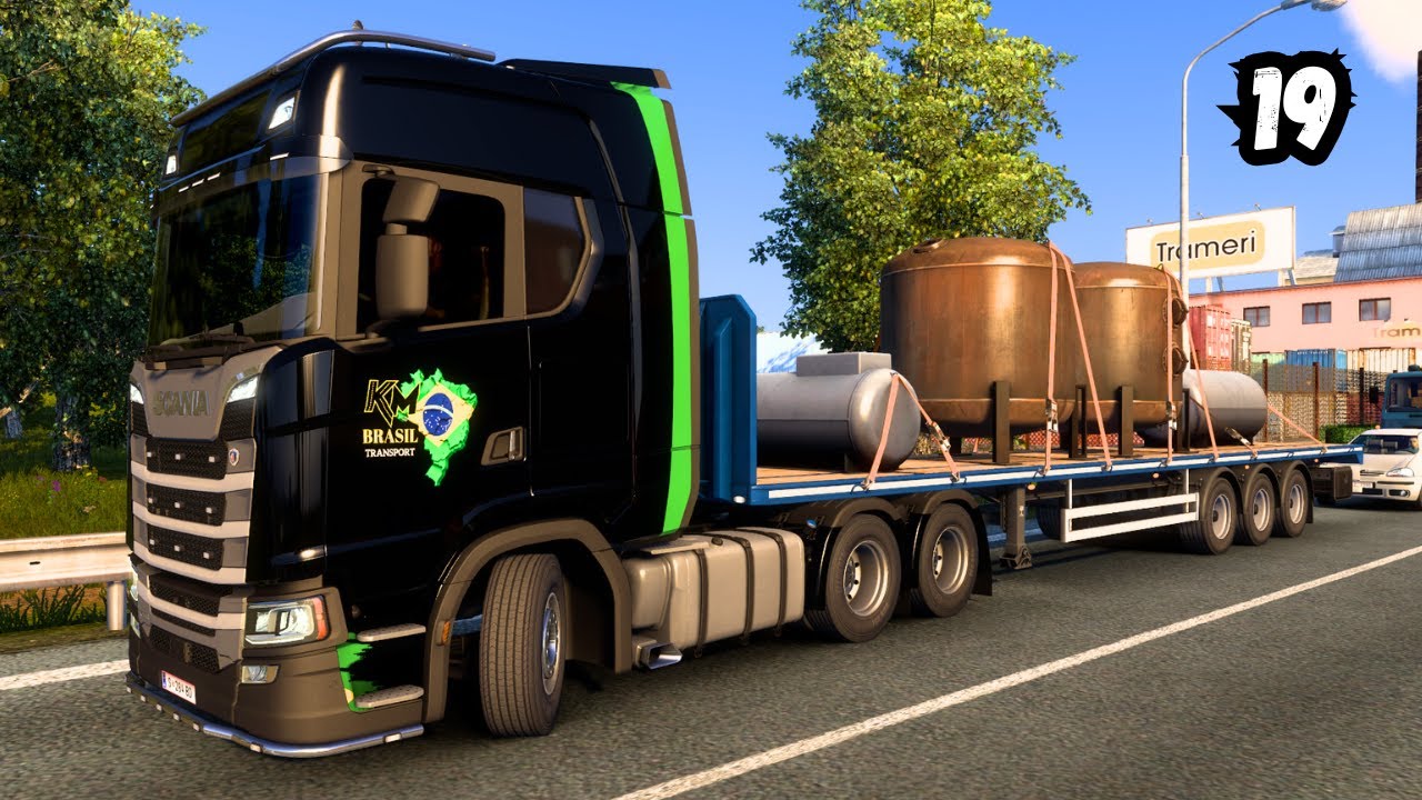 Euro Truck Simulator 2 | Transportando Carga Industrial Pesada com a Scania - Gameplay #19 🚛