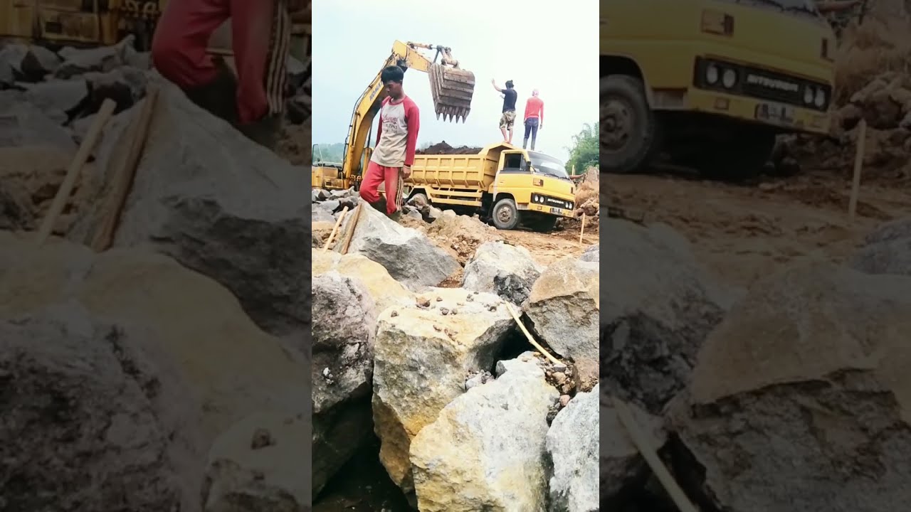 This is the original video of a group of manual stone breakers from Tasikmalaya, Indonesian