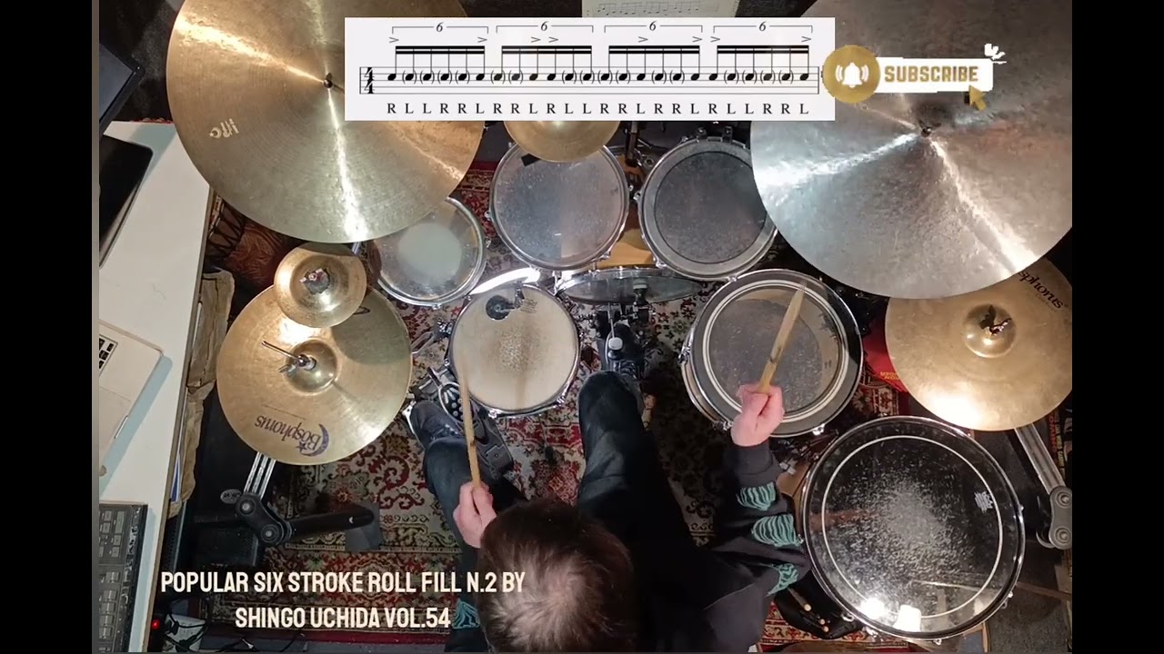 Popular 6 Stroke Roll fill n.2 by Shingo Uchida Vol.54 + Fill on 