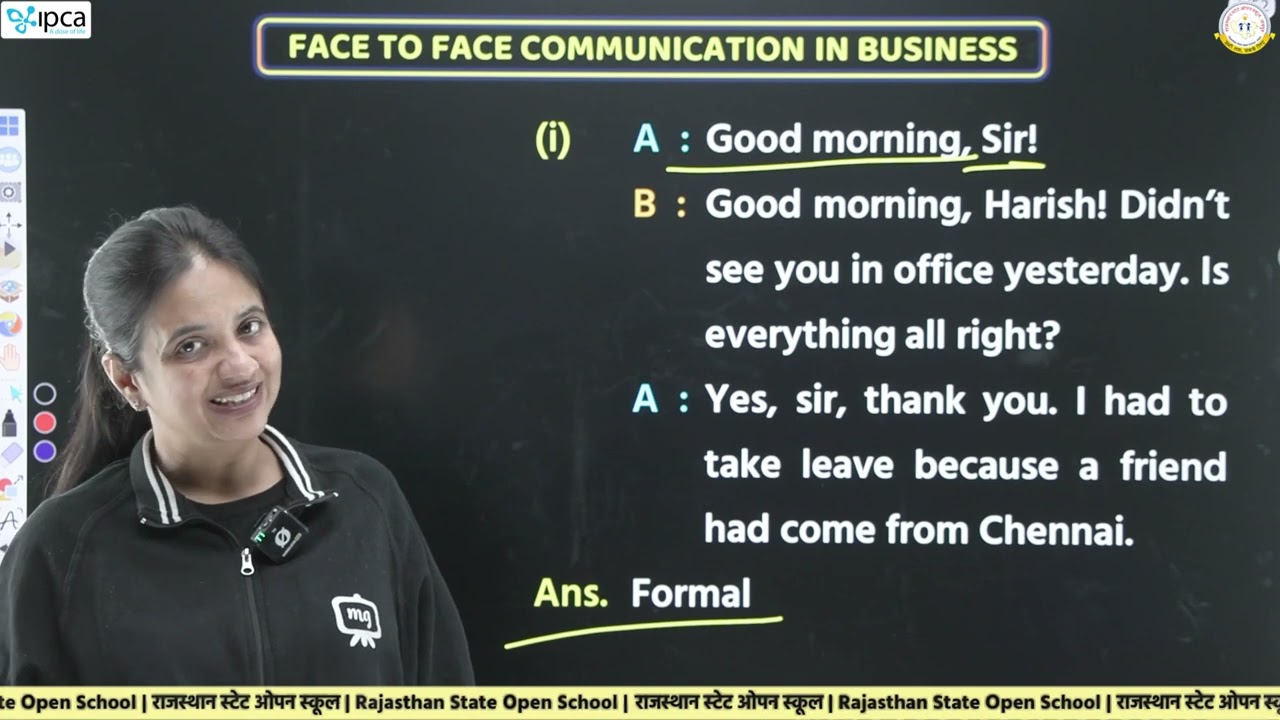RSOS Class 12 English Chapter 26 Face to Face Communication In Business (ESP Office Use) | Part 02