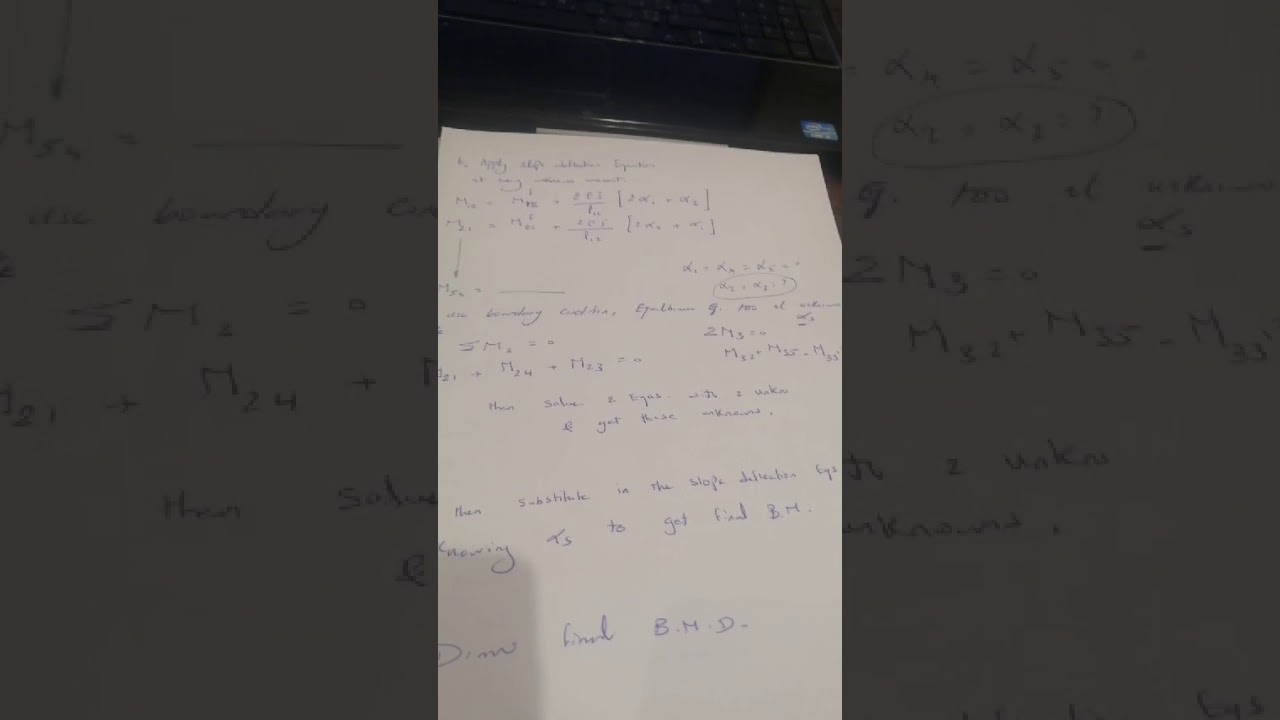 Solving Indeterminate Frames by Using Slope Deflection Equation. Sheet 8\A