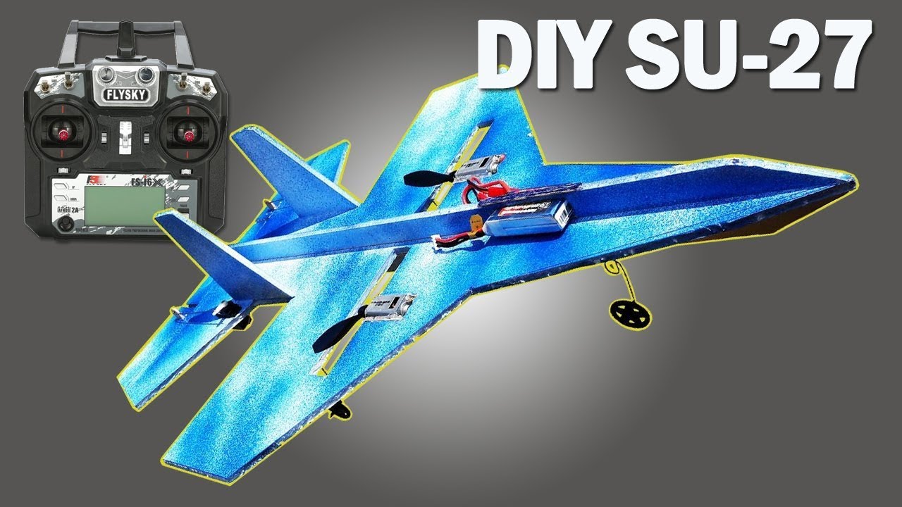 Как сделать двойной двигатель RC модель самолета. RC SU-27