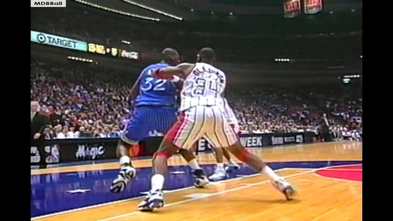 Shaq & Penny Battle Olajuwon & Drexler (Magic @ Rockets January 1996)