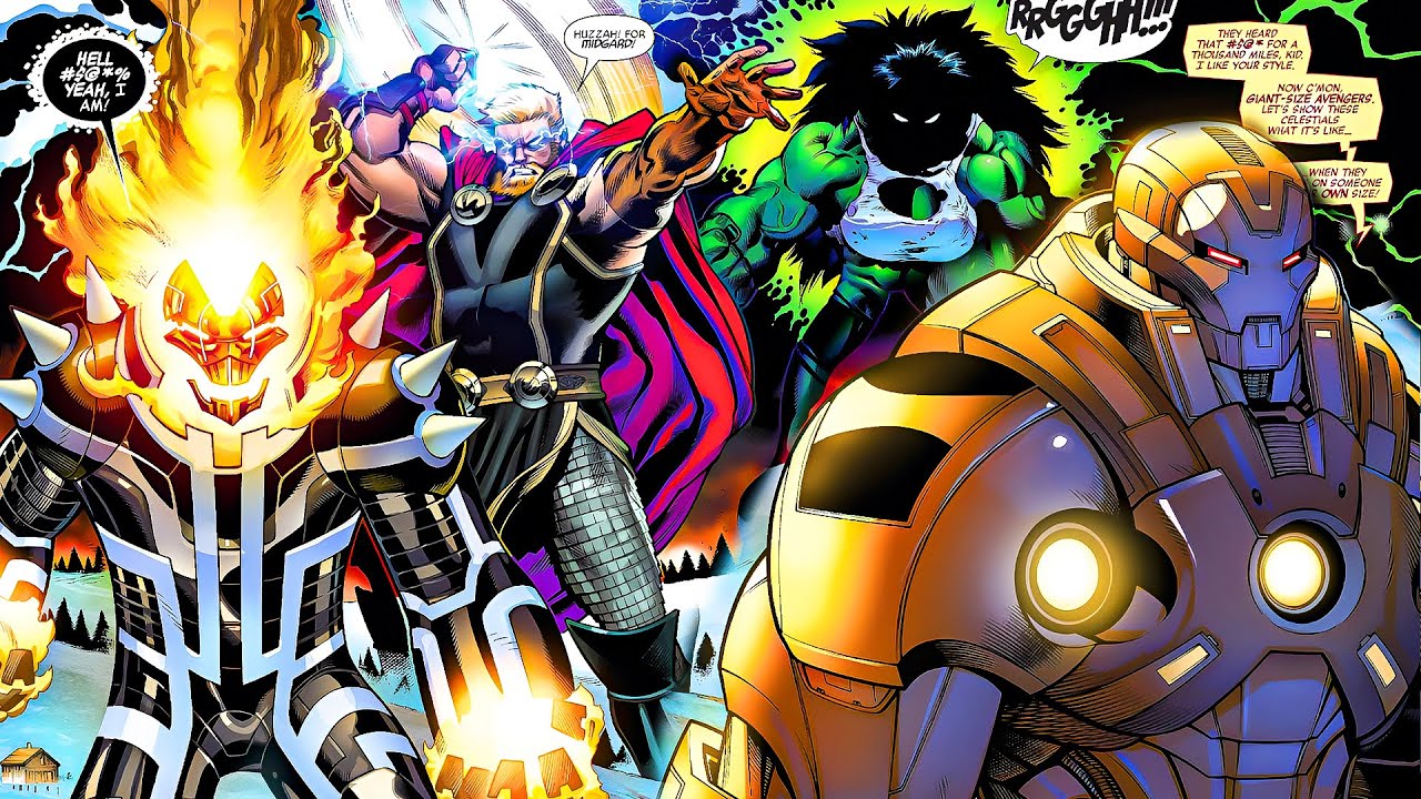 AVENGERS GIGANTES VS CELESTIALES 