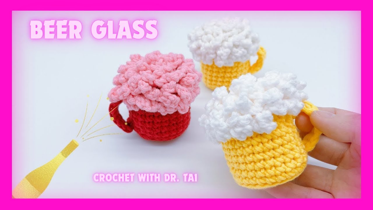 【EP57】 TRY IT!!! Beer Glass Amigurumi Crochet | Keychain | DIY