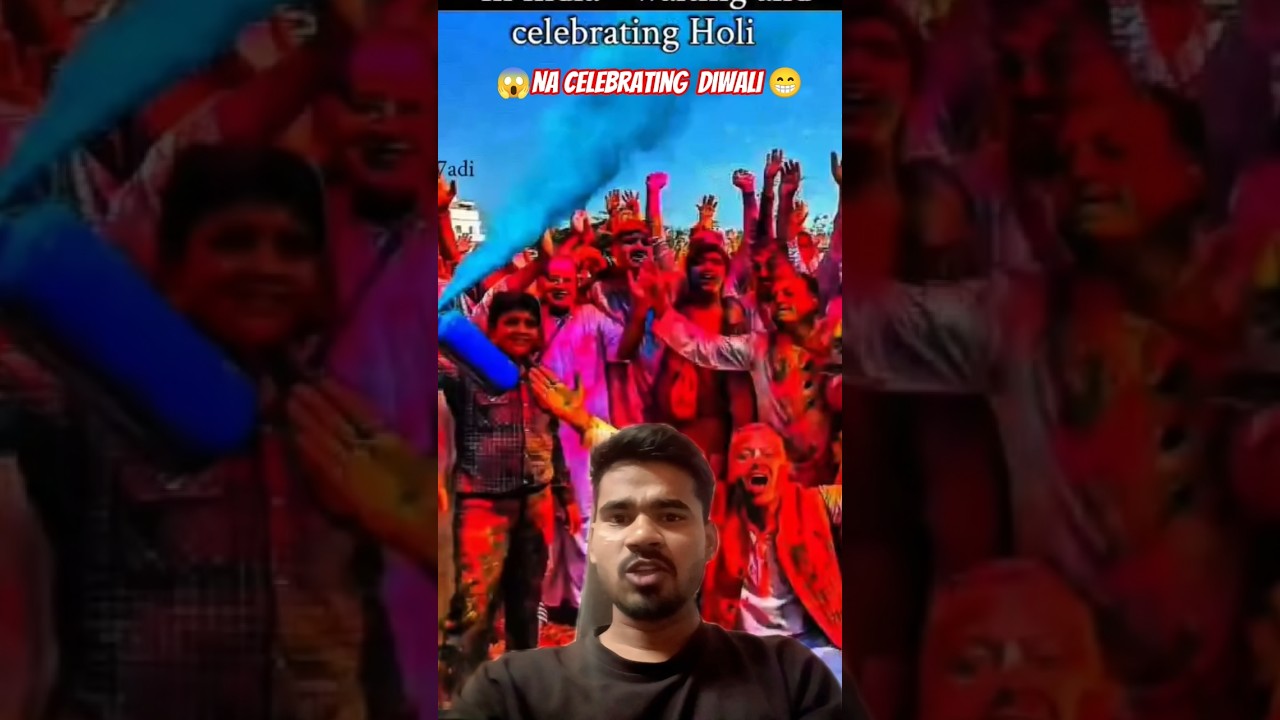 India celebrating #Holi other country celebrating Diwali 😁 #shorts #news