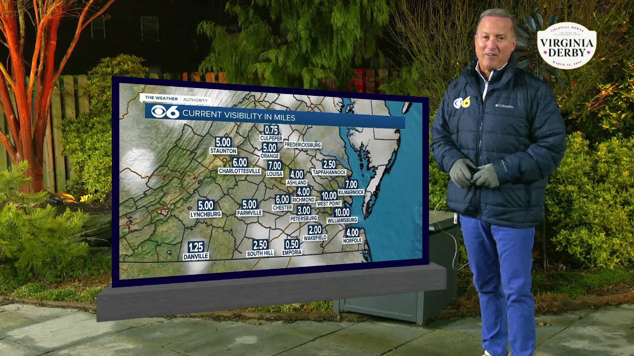Tuesday's highs will range from the mid 50s to mid 60s in Virginia