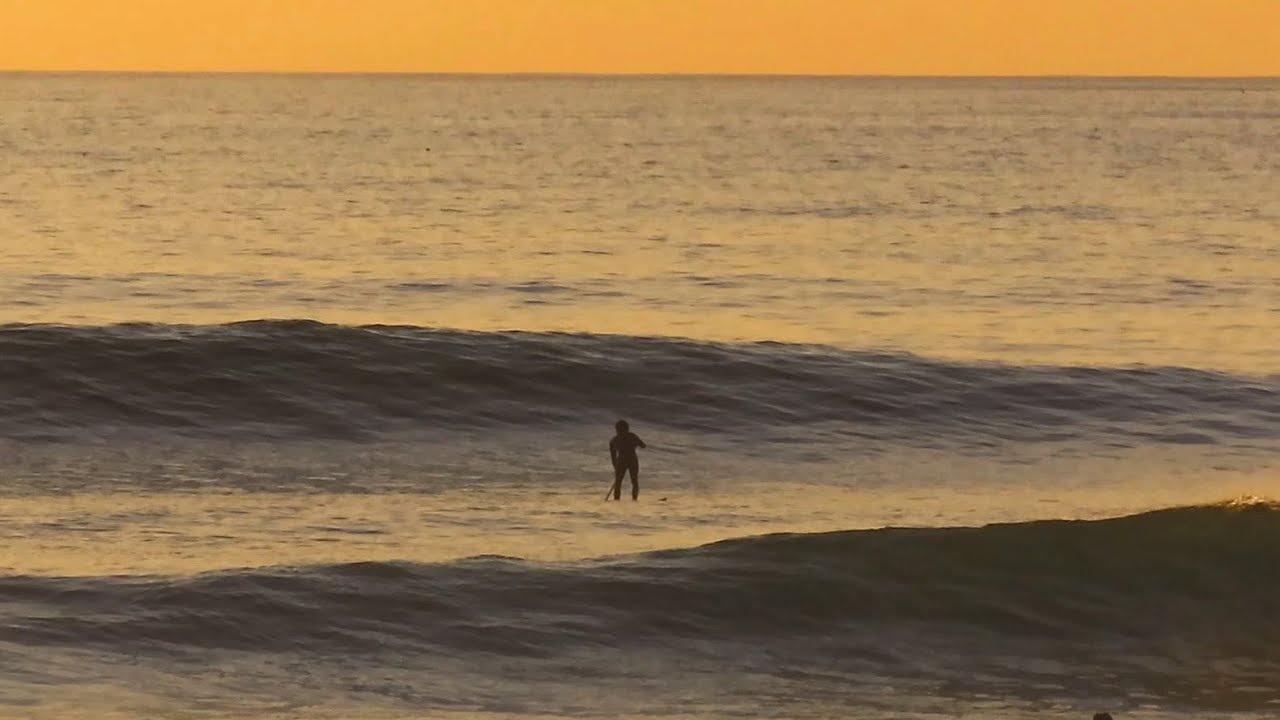 Glassy Sunset SUP Surfing