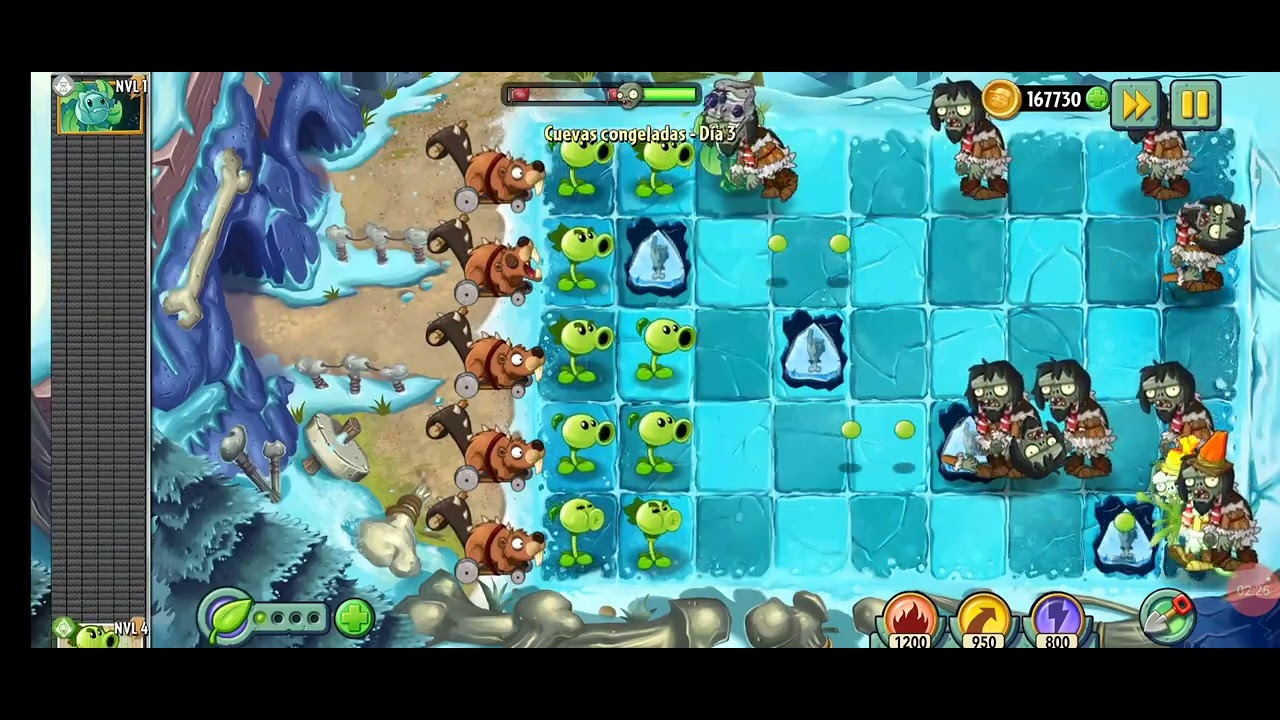 PLANTAS VS ZOMBIS 2 : CUEVAS CONGELADAS DIA 3 