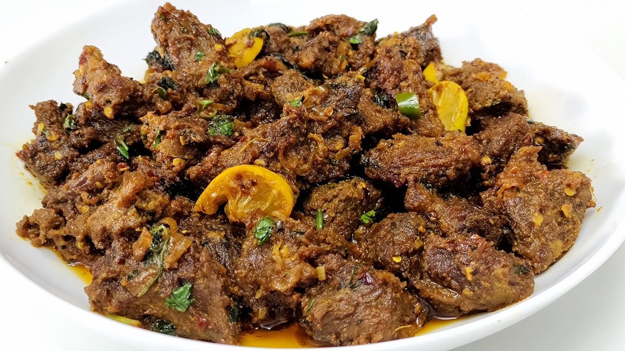 Lemon Mutton Fry | Mutton Bhuna Fry | Dry Mutton Recipe