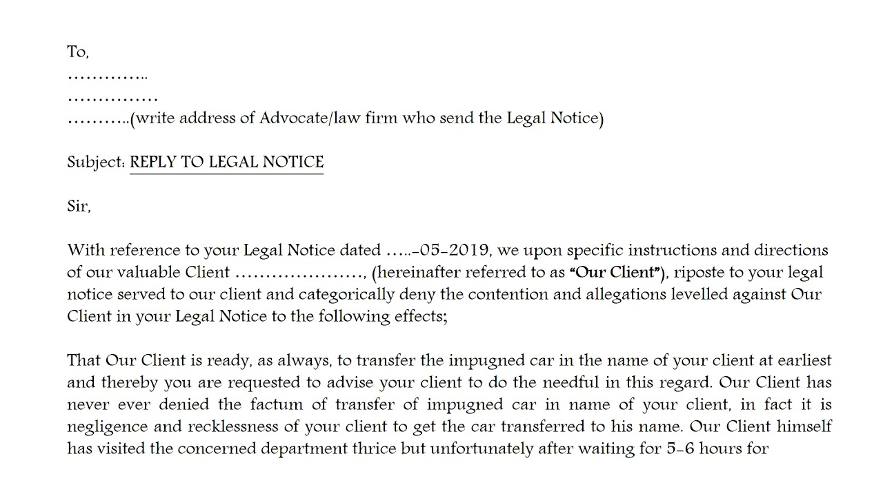 How to write Reply to Legal Notice#sample legal drafts#legal drafting solutions for lawyers