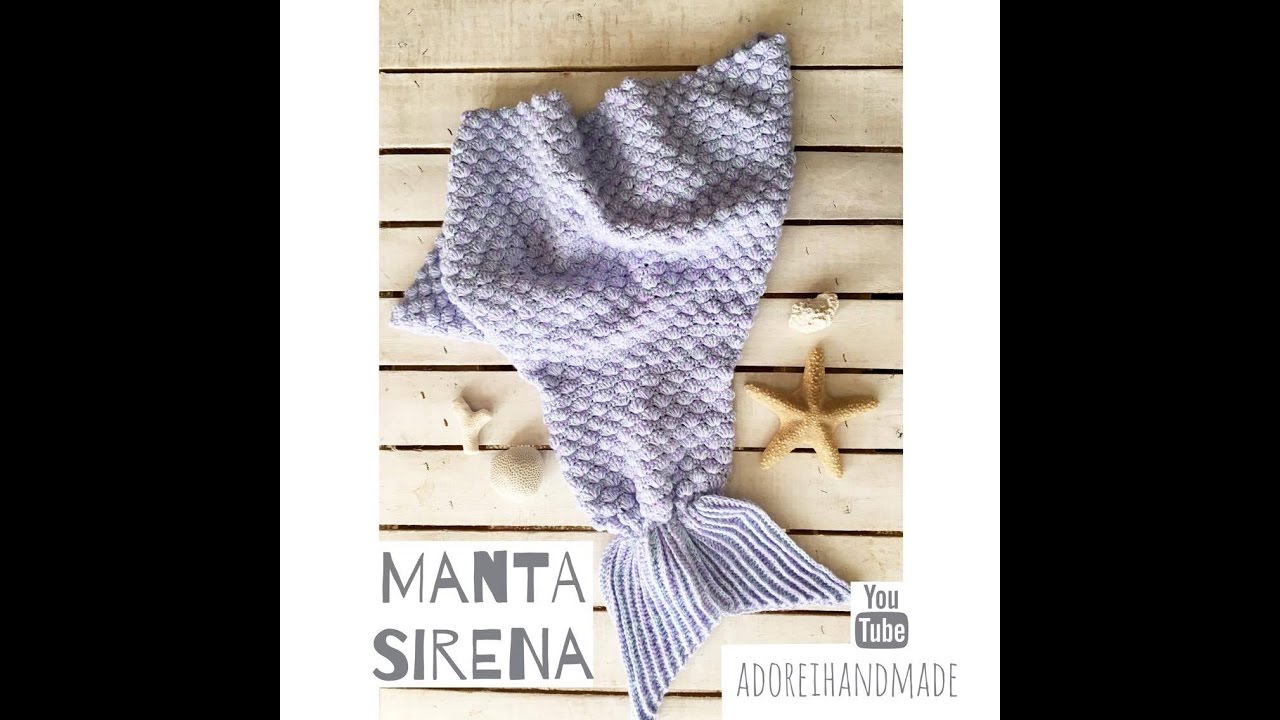 Manta Sirena tejida al crochet