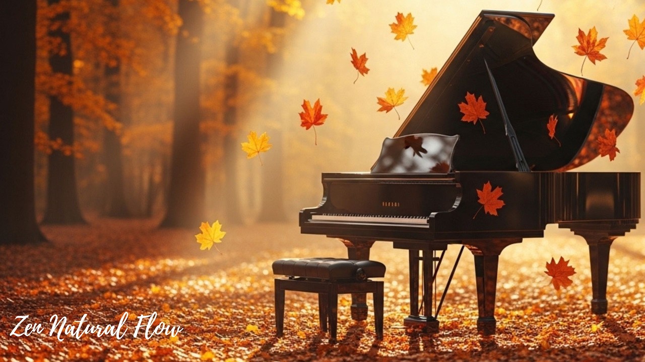 Relaxing Piano Music Autumn Leaves Ambience | Peaceful Fall Background for Sleep, Study & Meditation