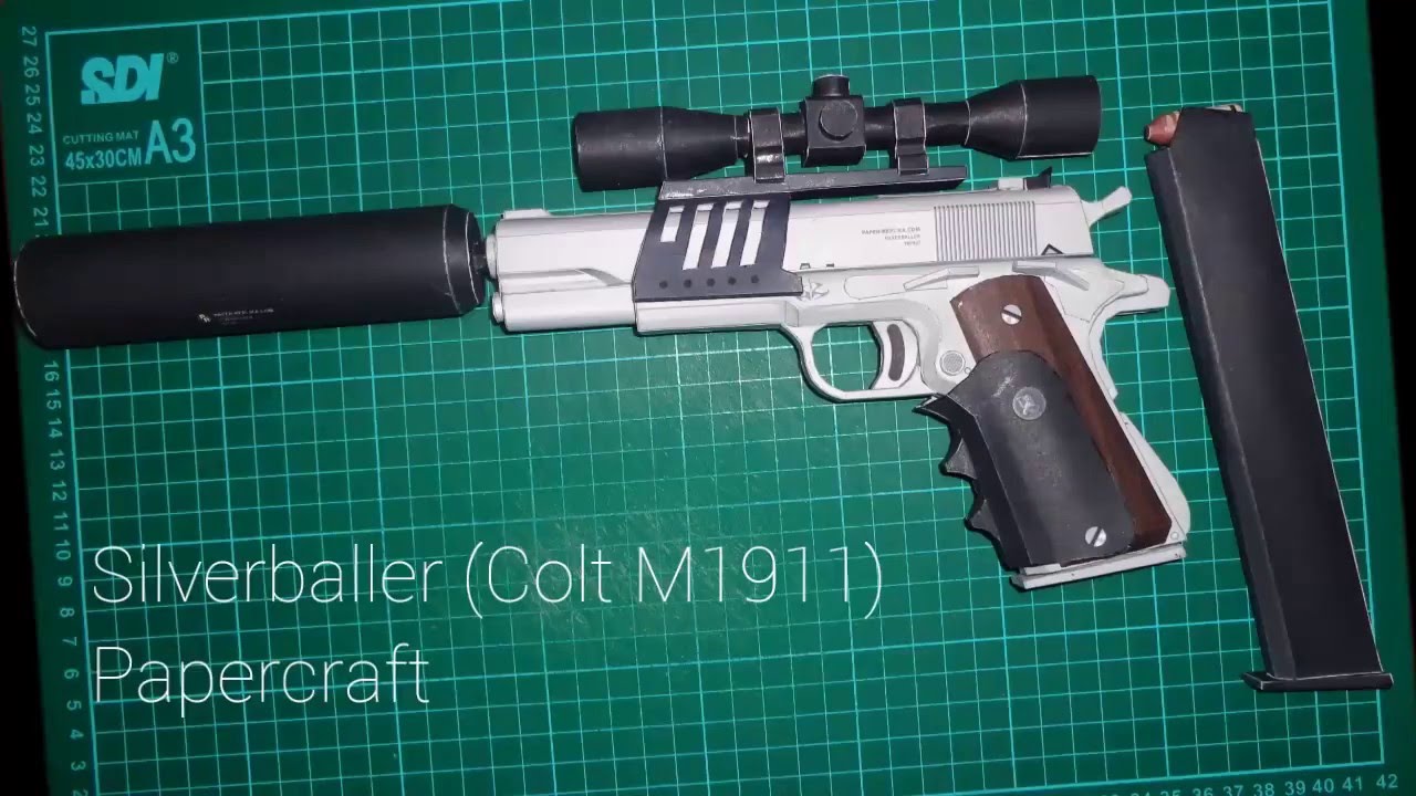 Silverballer (Colt M1911) l Full Papercraft Build l Time-lapse by Kun Craft