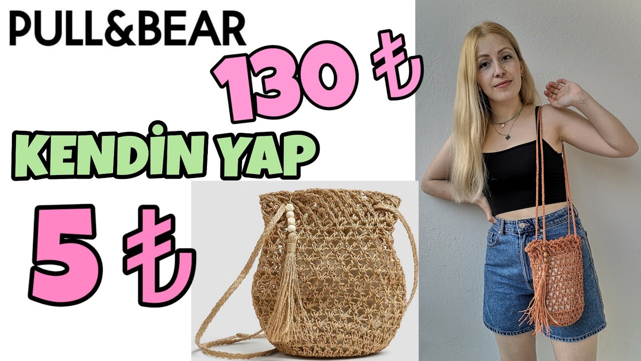 130 TL lik Pull&Bear Kese Çantayı 5 TL ye Yaptım | PARA VERME KENDİN YAP | Pull&Bear Crochet Bag