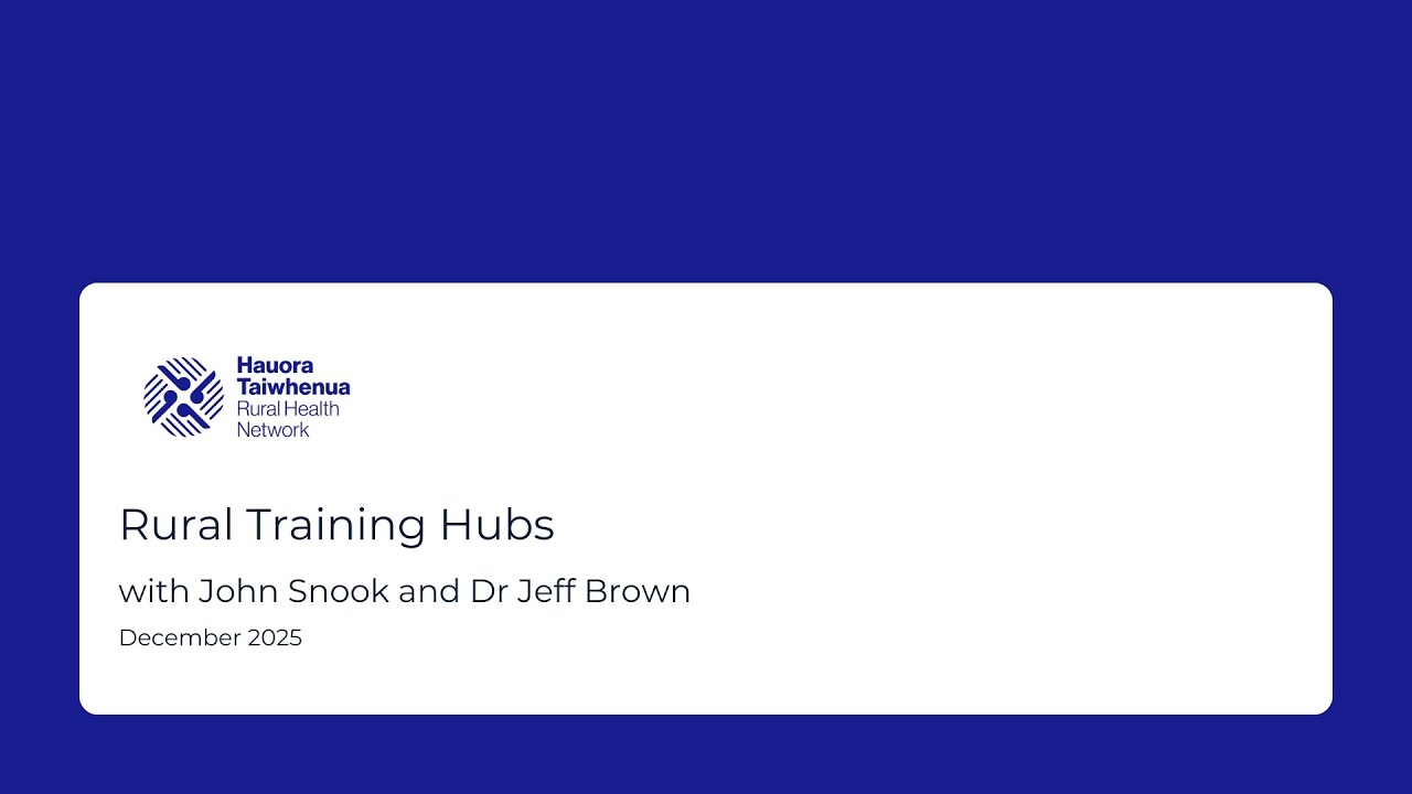 Webinar: Rural Training Hubs